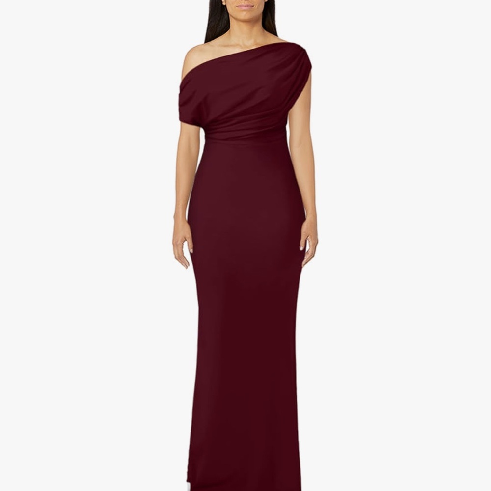 Elegant Off-Shoulder Burgundy Dress